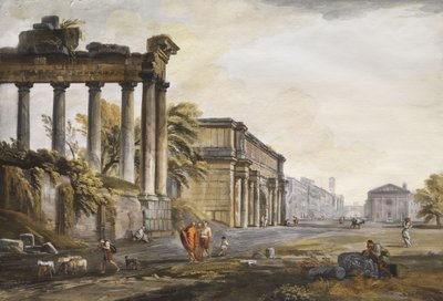 Capriccio with Ruins by Jean Baptiste Lallemand